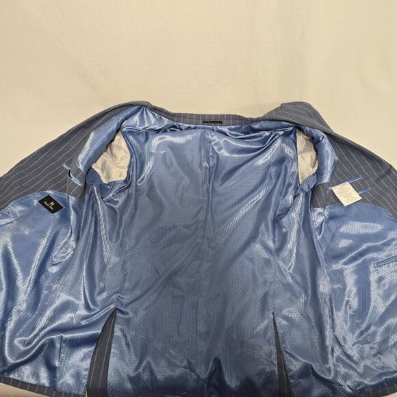 PIERRE NOIR Old Money Blue Gray Striped Classic Fit Blazer Jacket Size L50/44. - Picture 11 of 17